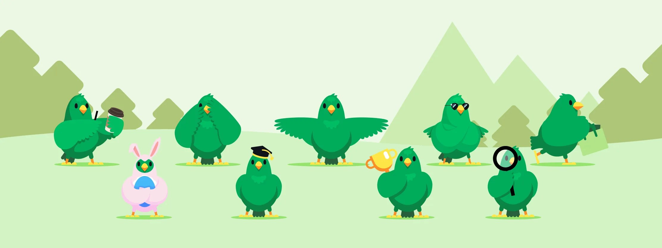 Bowie, the Bower mascot, and the cast of characters the app’s world is drawn with